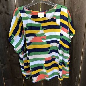 Anthropologie Maeve Colorful Top